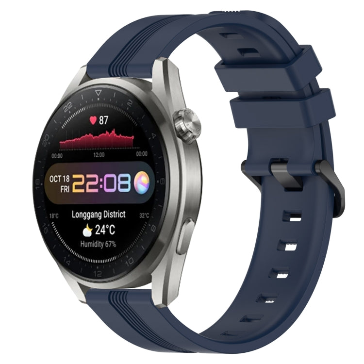 For Huawei Watch 3 Pro 22mm Concave Striped Slicone Watch Band