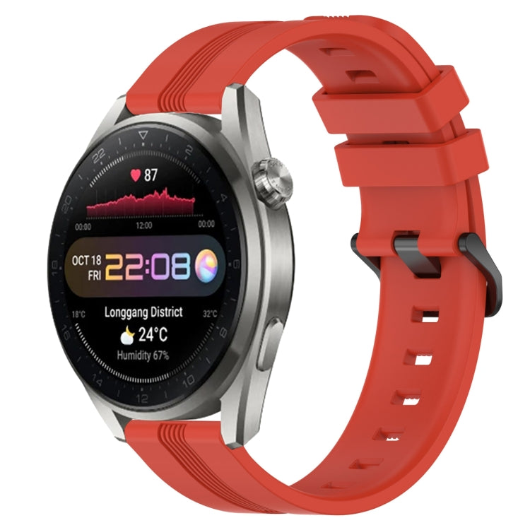 For Huawei Watch 3 Pro 22mm Concave Striped Slicone Watch Band