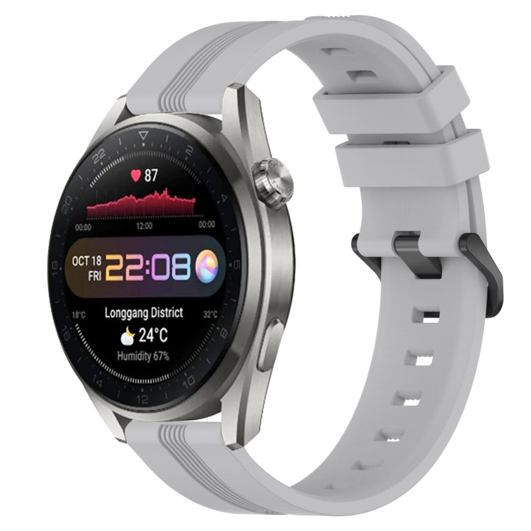 For Huawei Watch 3 Pro 22mm Concave Striped Slicone Watch Band