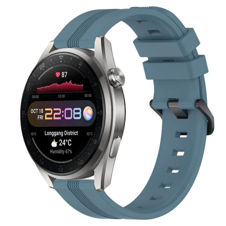 For Huawei Watch 3 Pro 22mm Concave Striped Slicone Watch Band