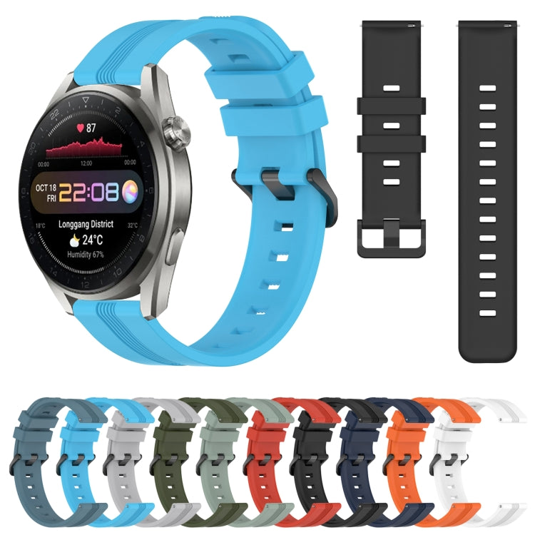 For Huawei Watch 3 Pro 22mm Concave Striped Slicone Watch Band