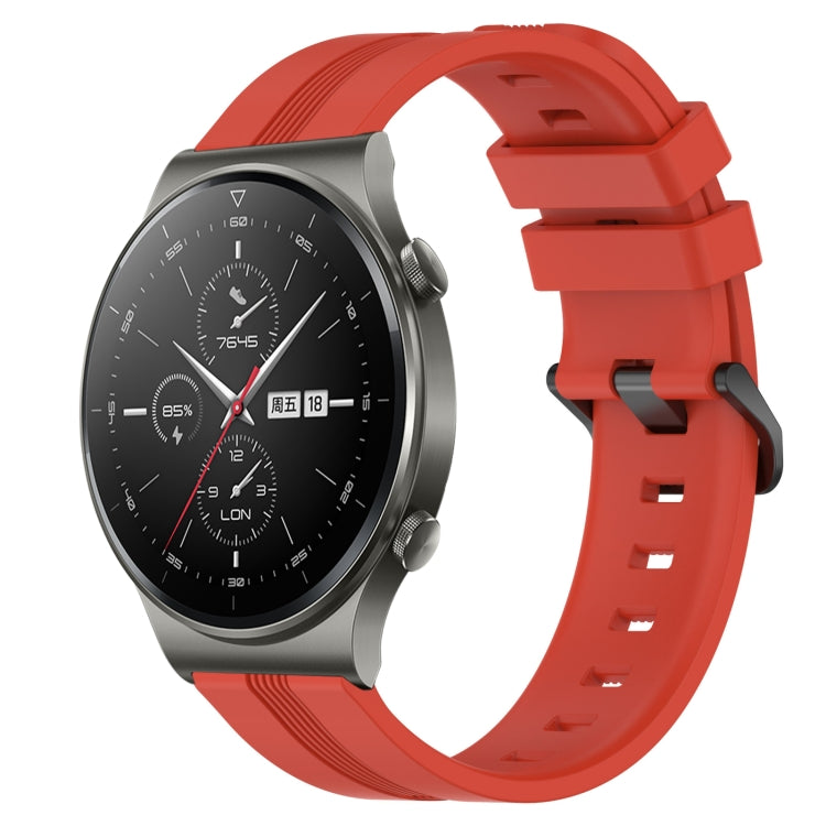 For Huawei GT2 Pro 22mm Concave Striped Slicone Watch Band