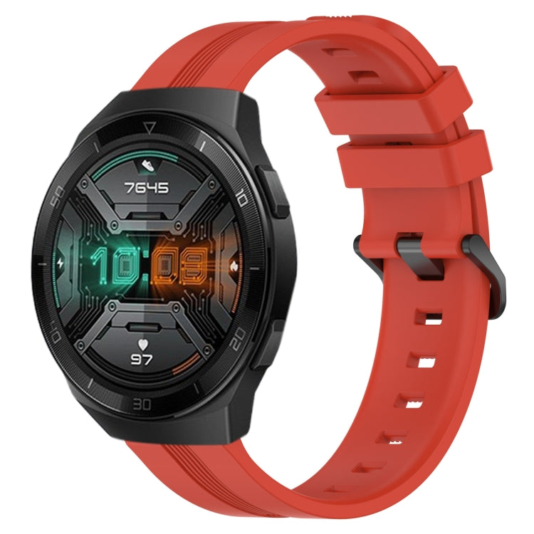 For Huawei Watch GT 2E 22mm Concave Striped Slicone Watch Band