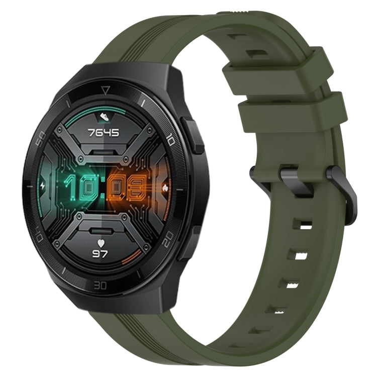 For Huawei Watch GT 2E 22mm Concave Striped Slicone Watch Band