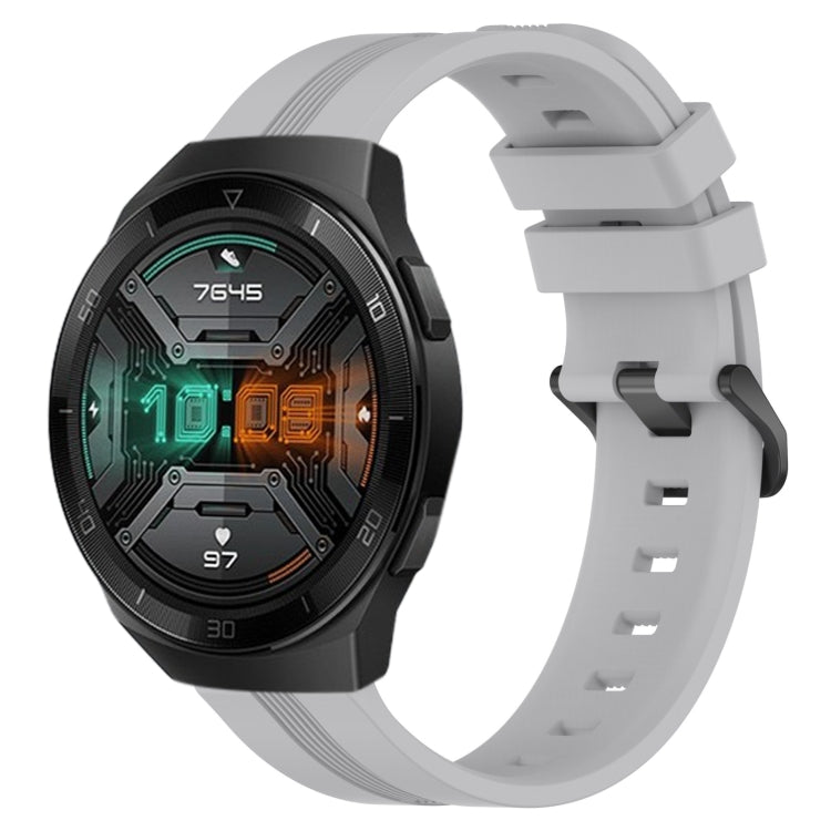 For Huawei Watch GT 2E 22mm Concave Striped Slicone Watch Band