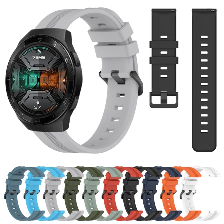 For Huawei Watch GT 2E 22mm Concave Striped Slicone Watch Band
