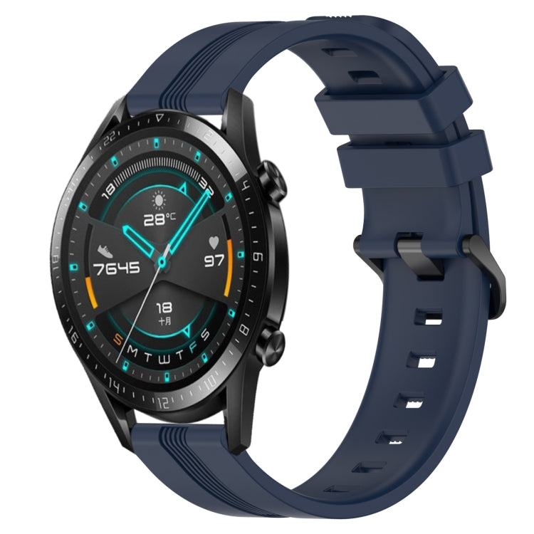 For Huawei GT2 46mm 22mm Concave Striped Slicone Watch Band