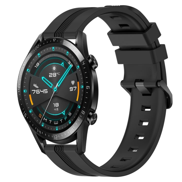 For Huawei GT2 46mm 22mm Concave Striped Slicone Watch Band