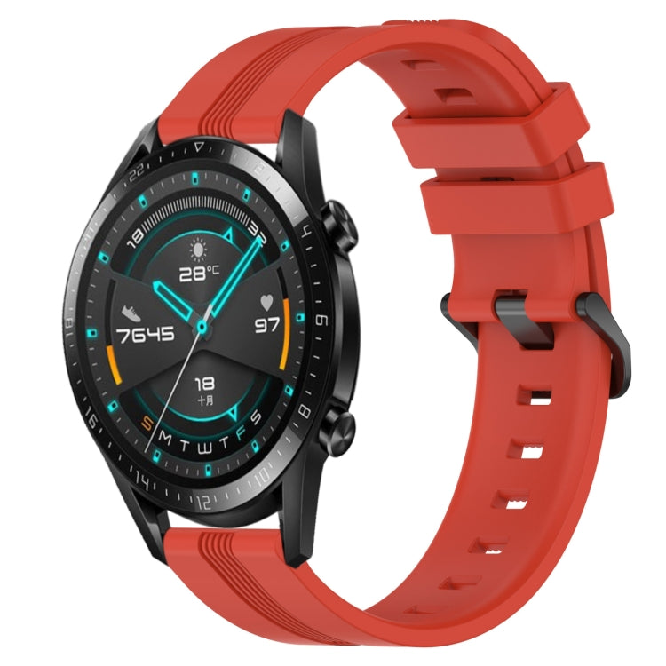 For Huawei GT2 46mm 22mm Concave Striped Slicone Watch Band