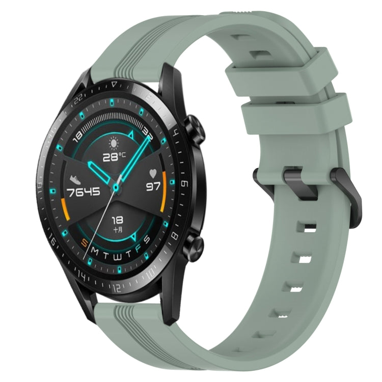 For Huawei GT2 46mm 22mm Concave Striped Slicone Watch Band
