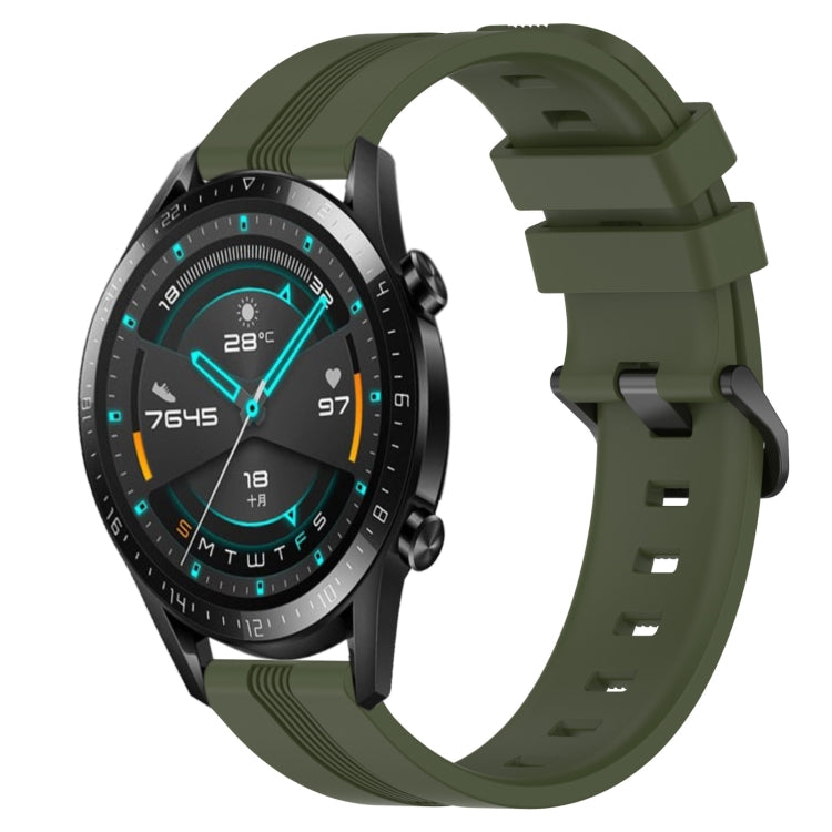 For Huawei GT2 46mm 22mm Concave Striped Slicone Watch Band