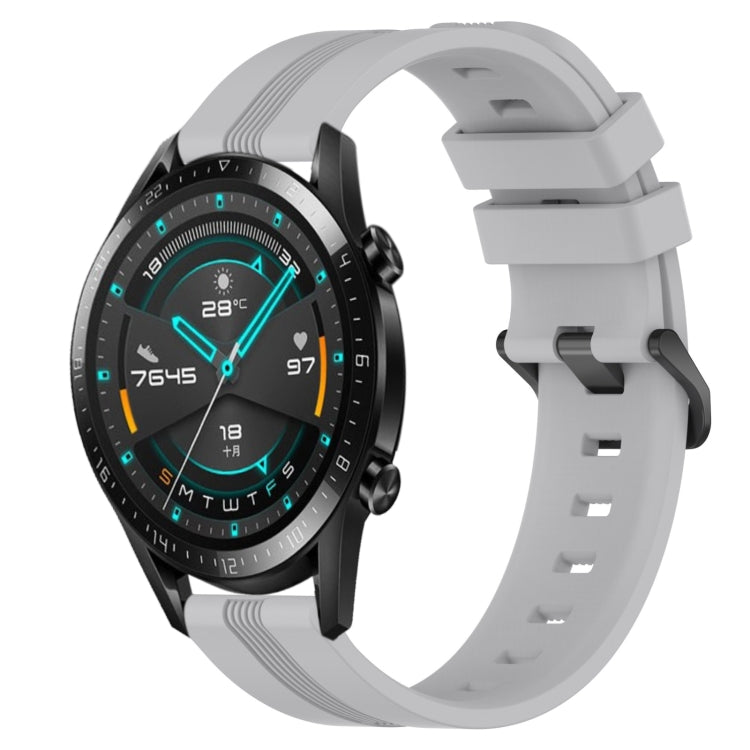For Huawei GT2 46mm 22mm Concave Striped Slicone Watch Band