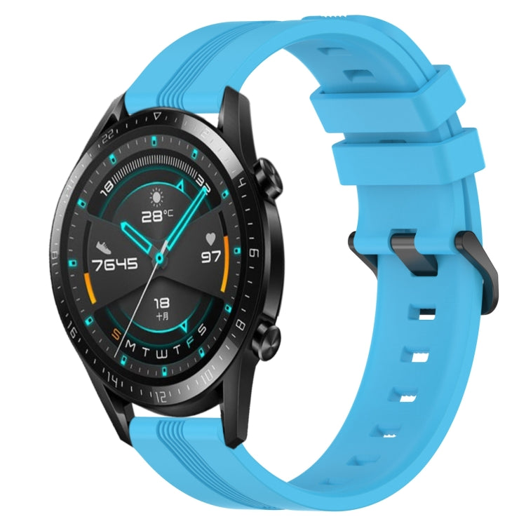 For Huawei GT2 46mm 22mm Concave Striped Slicone Watch Band