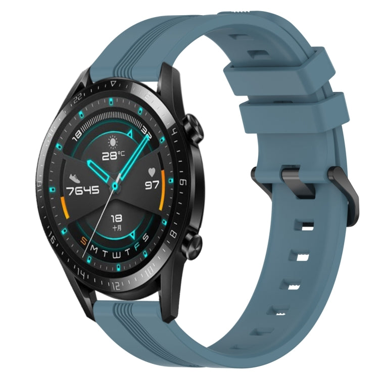 For Huawei GT2 46mm 22mm Concave Striped Slicone Watch Band