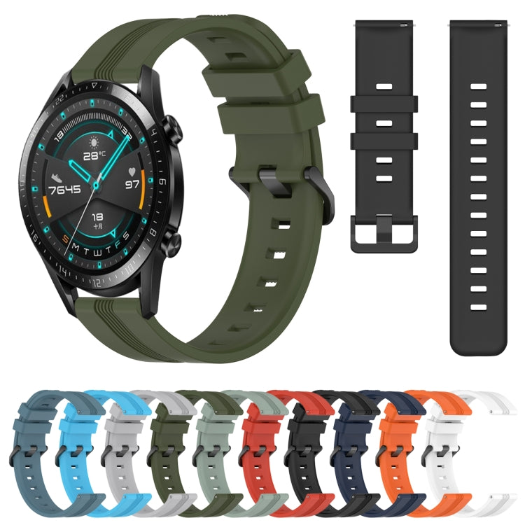 For Huawei GT2 46mm 22mm Concave Striped Slicone Watch Band