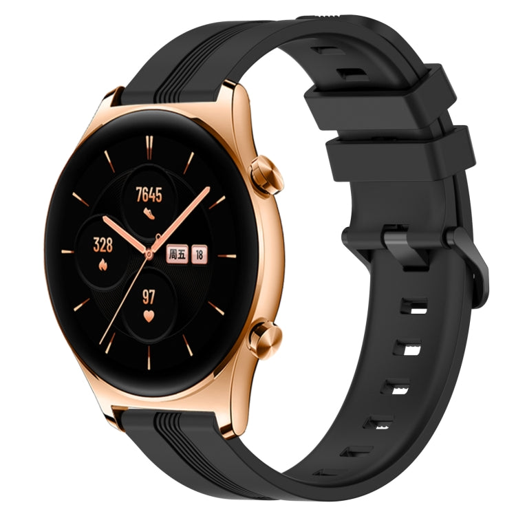 For Honor Watch GS 3 22mm Concave Striped Slicone Watch Band