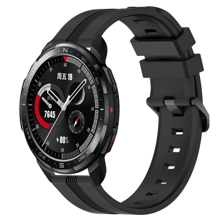 For Honor Watch GS Pro 22mm Concave Striped Slicone Watch Band