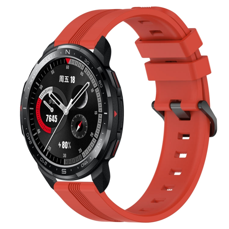 For Honor Watch GS Pro 22mm Concave Striped Slicone Watch Band