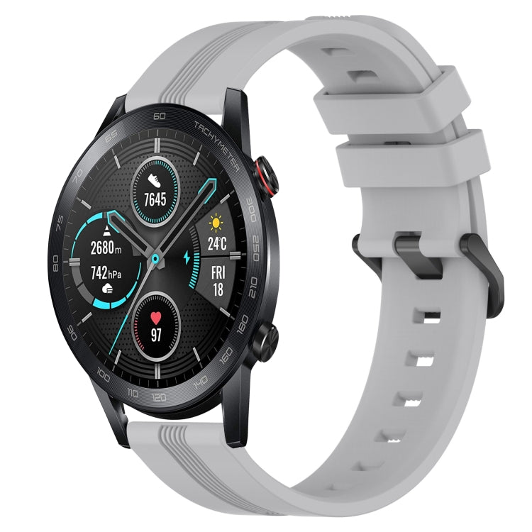 For Honor Magic Watch 2 46mm 22mm Concave Striped Slicone Watch Band