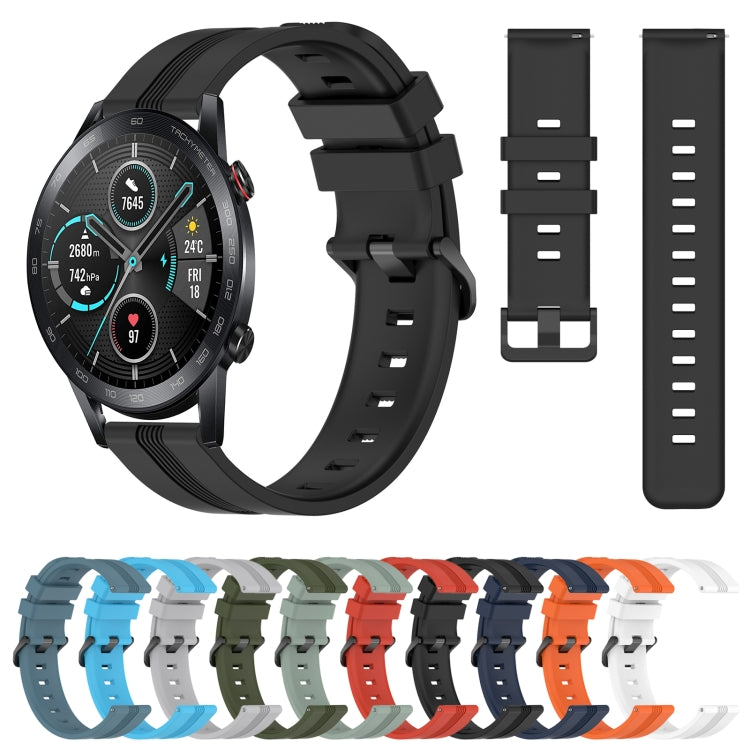 For Honor Magic Watch 2 46mm 22mm Concave Striped Slicone Watch Band