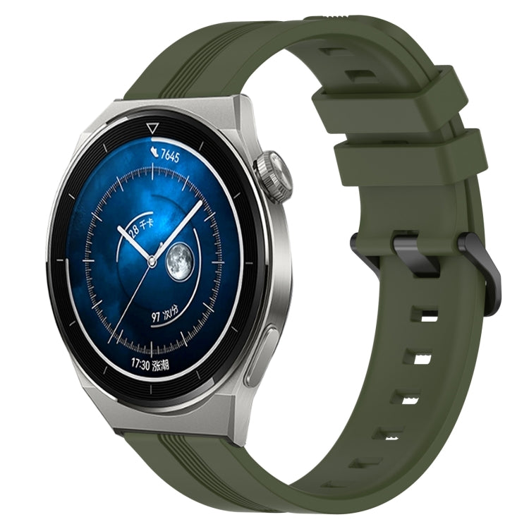 For Huawei Watch GT3 Pro 43mm 20mm Concave Striped Slicone Watch Band