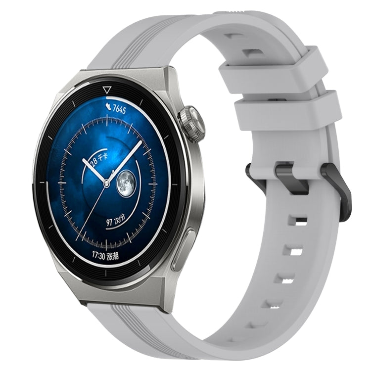 For Huawei Watch GT3 Pro 43mm 20mm Concave Striped Slicone Watch Band