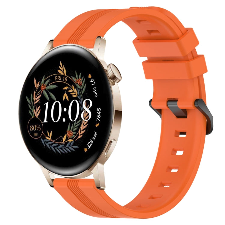 For Huawei Watch GT3 42mm 20mm Concave Striped Slicone Watch Band