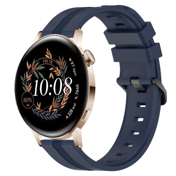 For Huawei Watch GT3 42mm 20mm Concave Striped Slicone Watch Band