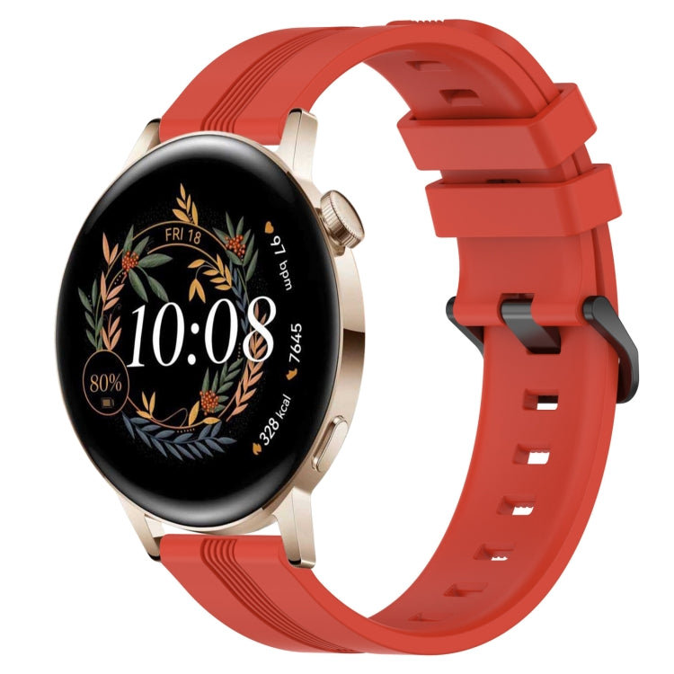 For Huawei Watch GT3 42mm 20mm Concave Striped Slicone Watch Band