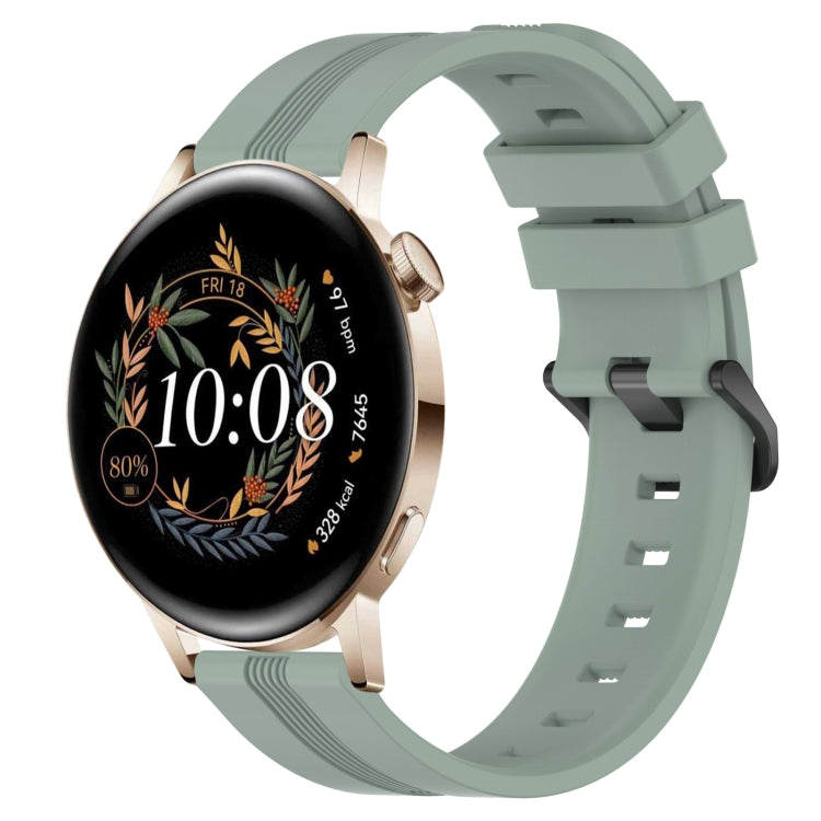 For Huawei Watch GT3 42mm 20mm Concave Striped Slicone Watch Band