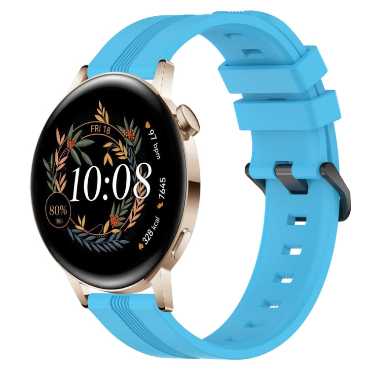 For Huawei Watch GT3 42mm 20mm Concave Striped Slicone Watch Band