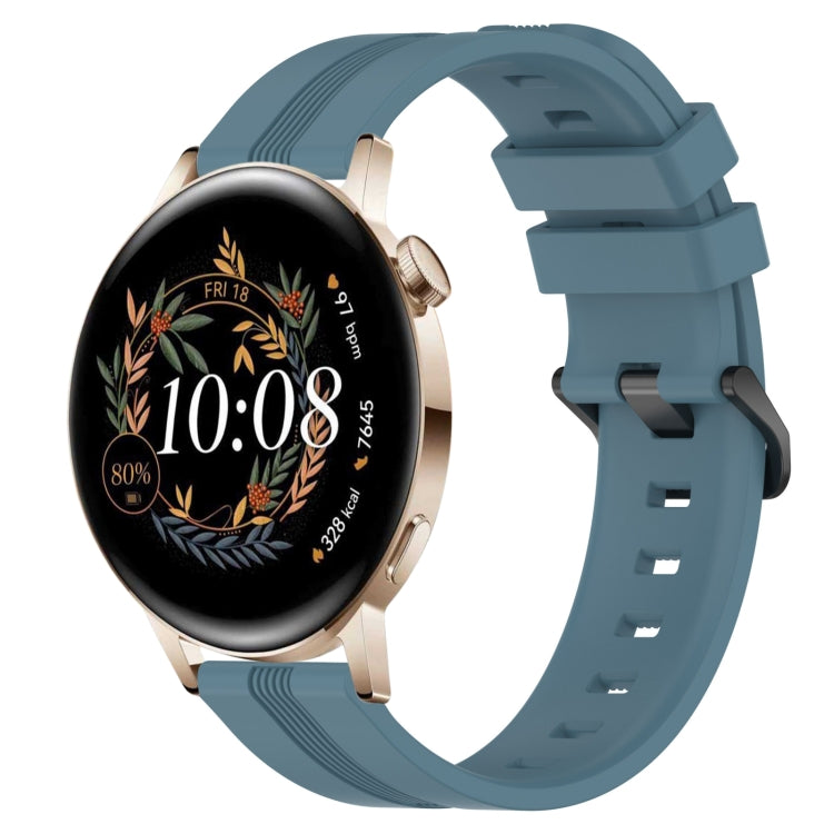 For Huawei Watch GT3 42mm 20mm Concave Striped Slicone Watch Band