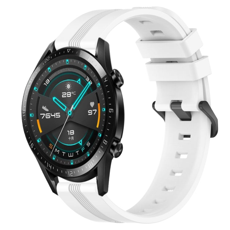 For Huawei Watch GT2 42mm 20mm Concave Striped Slicone Watch Band