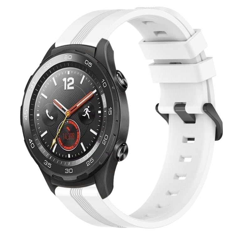 For Huawei Watch 2 20mm Concave Striped Slicone Watch Band