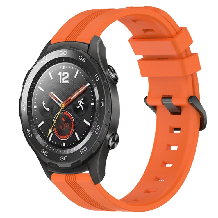 For Huawei Watch 2 20mm Concave Striped Slicone Watch Band