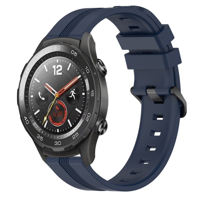For Huawei Watch 2 20mm Concave Striped Slicone Watch Band