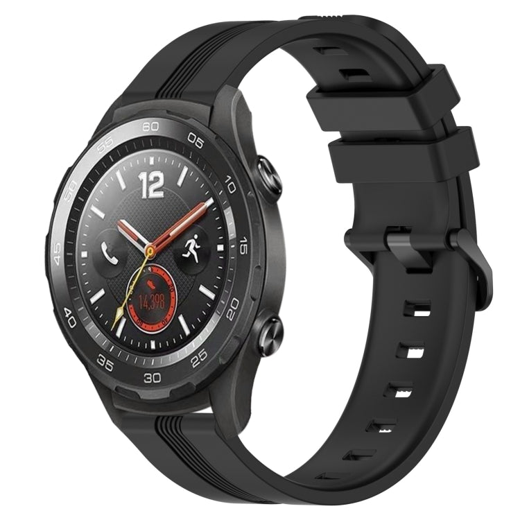 For Huawei Watch 2 20mm Concave Striped Slicone Watch Band