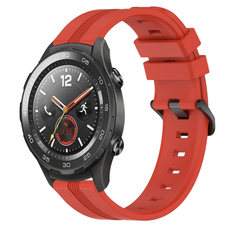 For Huawei Watch 2 20mm Concave Striped Slicone Watch Band