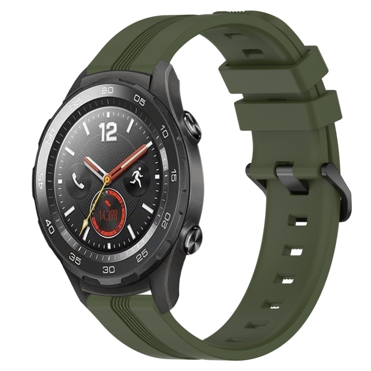 For Huawei Watch 2 20mm Concave Striped Slicone Watch Band