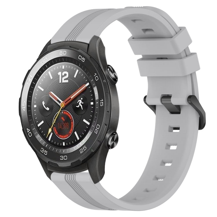 For Huawei Watch 2 20mm Concave Striped Slicone Watch Band