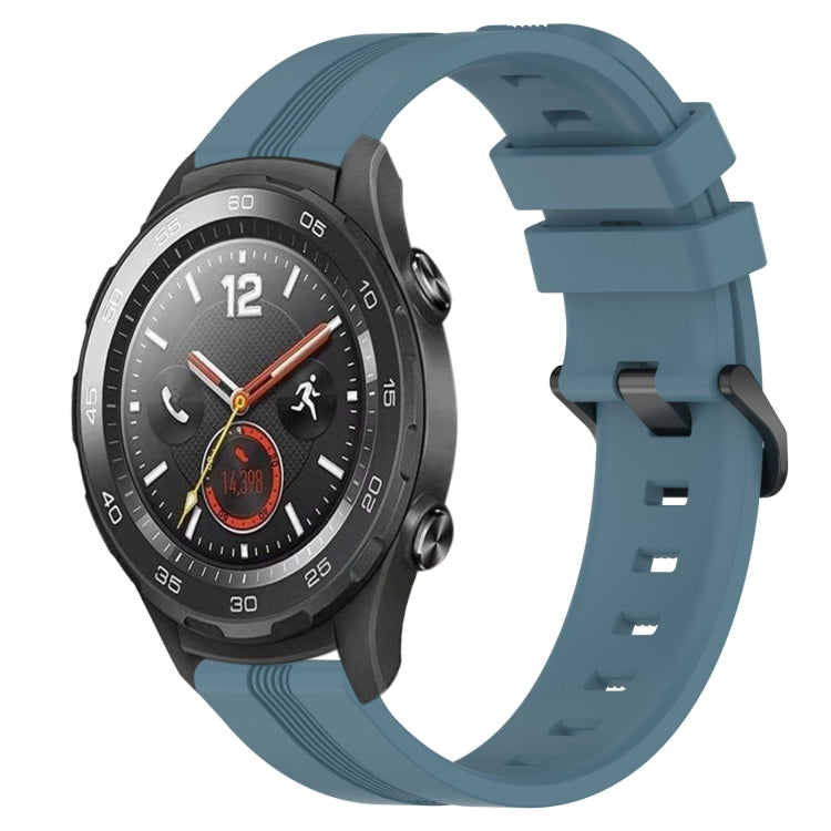 For Huawei Watch 2 20mm Concave Striped Slicone Watch Band