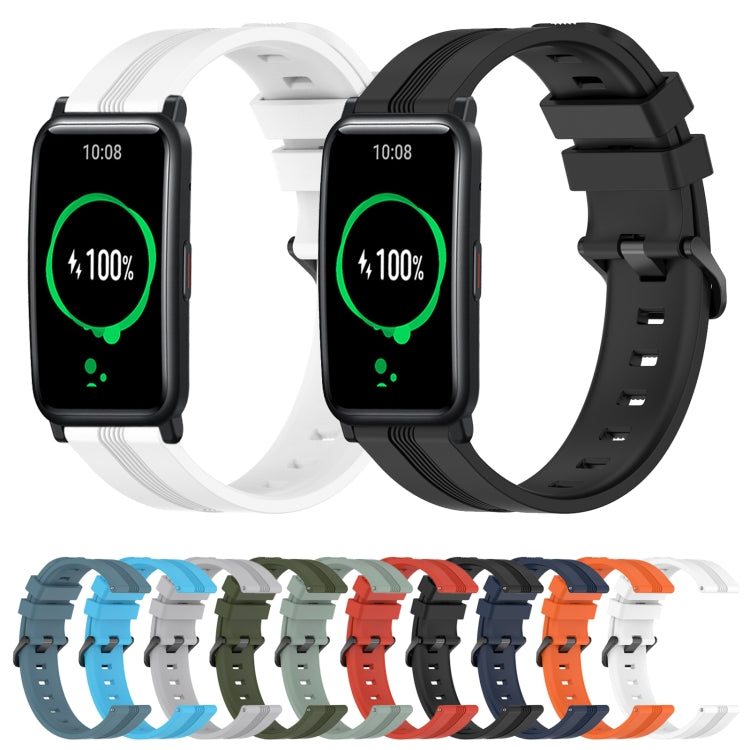 For Honor Watch ES 20mm Concave Striped Slicone Watch Band