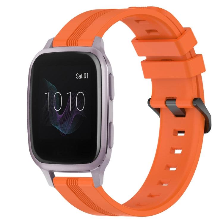 For Garmin Venu SQ 20mm Concave Striped Slicone Watch Band