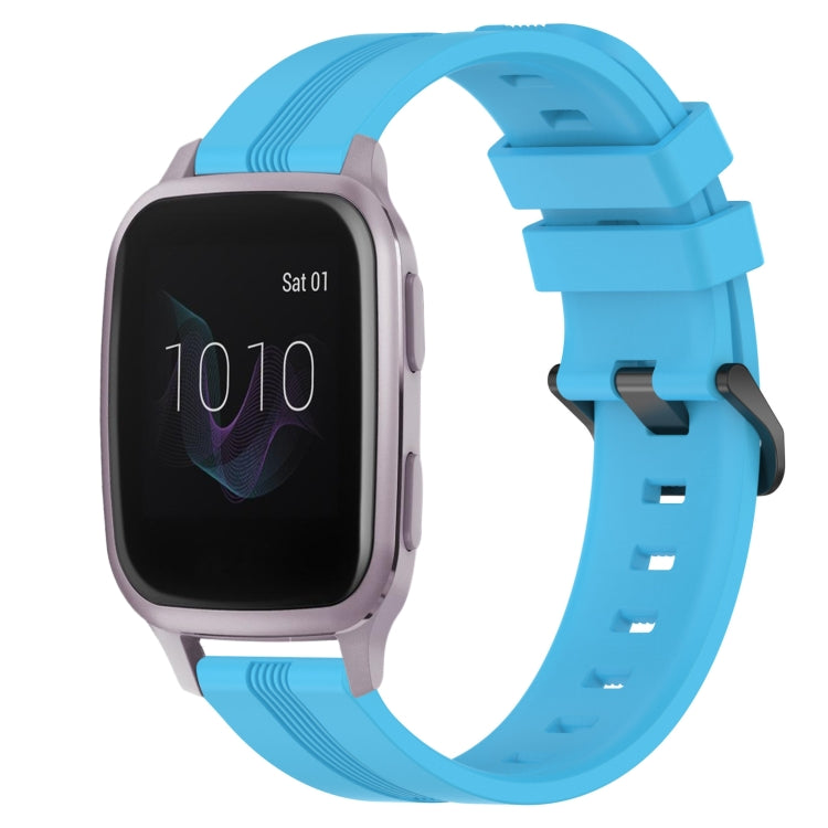 For Garmin Venu SQ 20mm Concave Striped Slicone Watch Band
