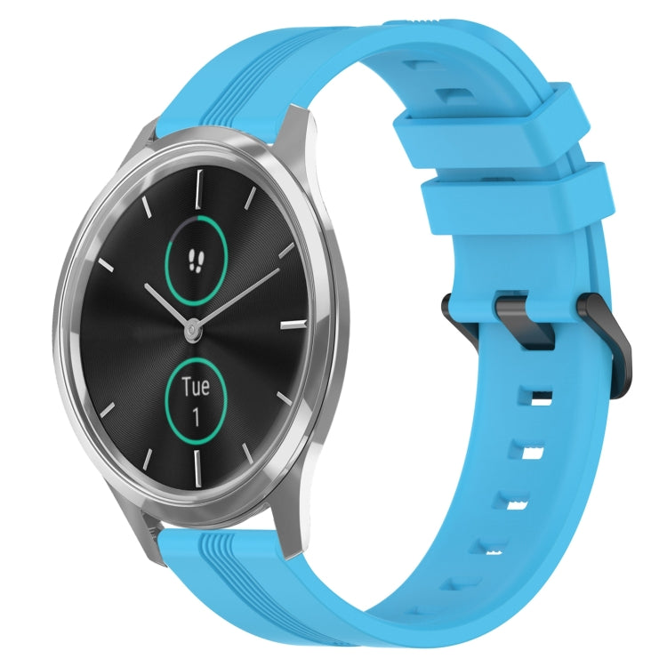 For Garmin Garminmove Luxe 20mm Concave Striped Slicone Watch Band