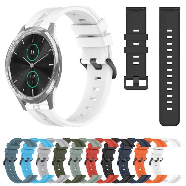 For Garmin Garminmove Luxe 20mm Concave Striped Slicone Watch Band