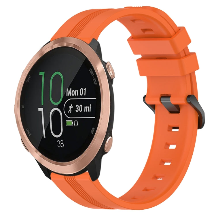 For Garmin Forerunner 645 Music 20mm Concave Striped Slicone Watch Band