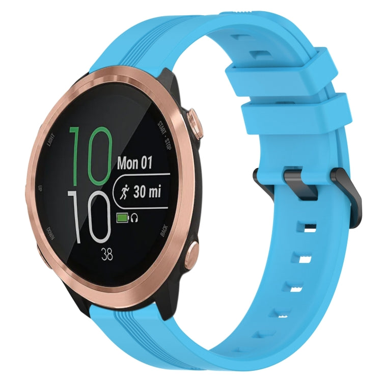 For Garmin Forerunner 645 Music 20mm Concave Striped Slicone Watch Band