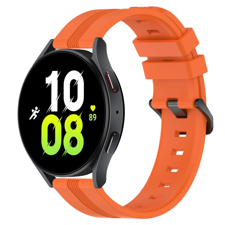 For Samsung Galaxy Watch5 44mm 20mm Concave Striped Slicone Watch Band
