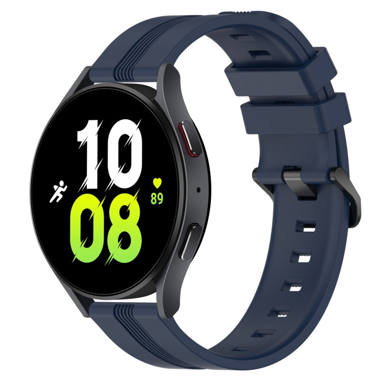 For Samsung Galaxy Watch5 44mm 20mm Concave Striped Slicone Watch Band